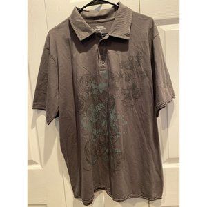 Disney Polo XL Shirt, Brown with Green, Large Disney Mickey Mouse Graphics Pluto